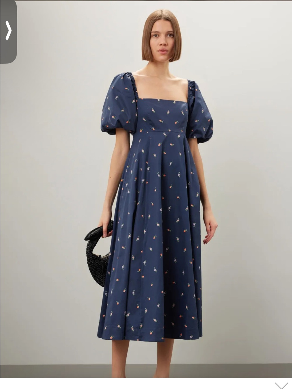 Hill House Navy Blue Floral Midi Dress